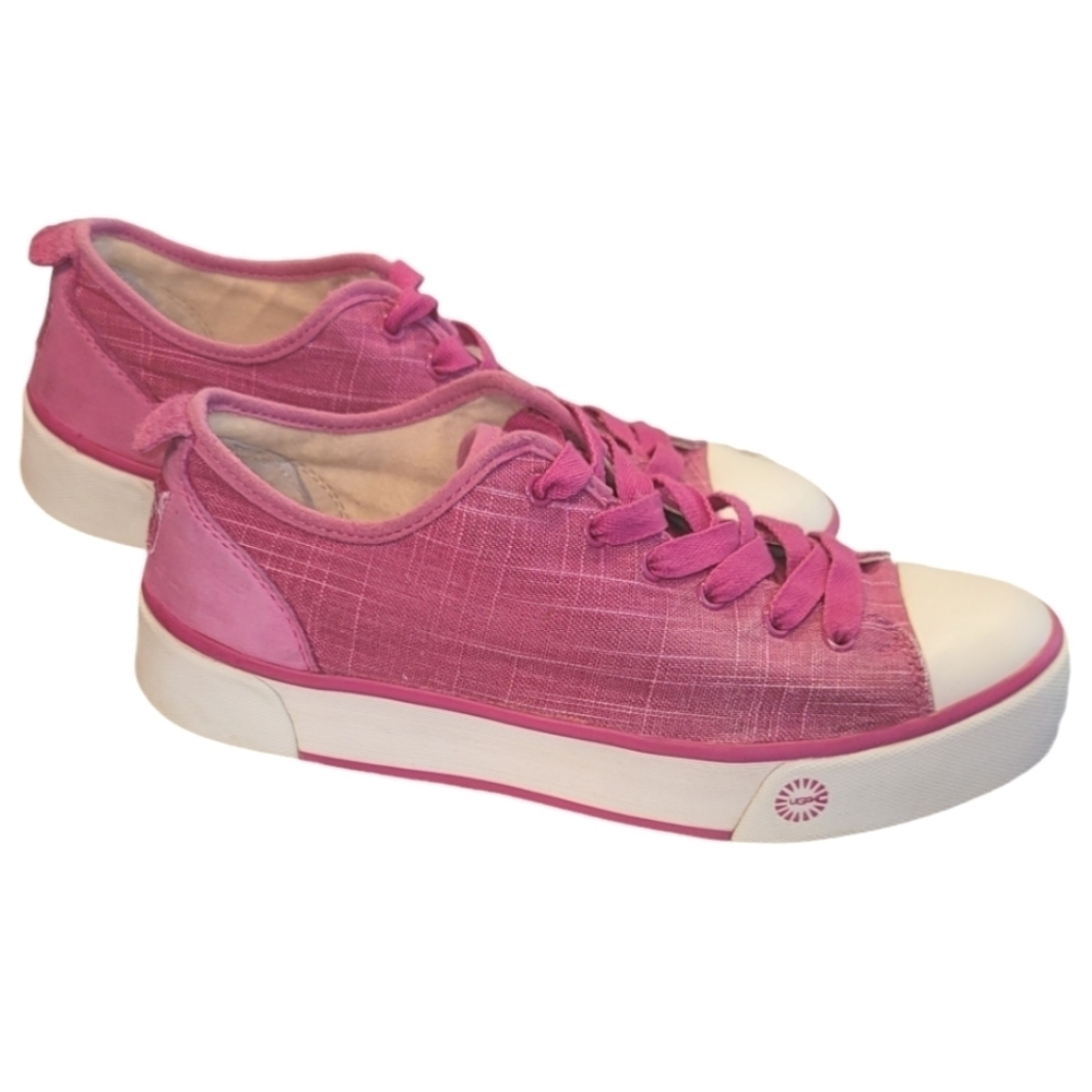 UGG Hally Pink Canvas Sneakers with Thick soles